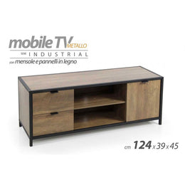 Niedrige industrielle braune Fernsehtür Mobile 124 x 39 x 45 h cm