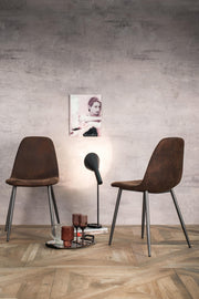 4x Vintage -ähnlicher Stuhl und Moka -Sitzung 44x50x84h CM