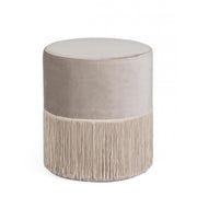 Pouf Leilani hellgrauer Samteffekt D38 cm