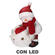 Schneepuppenharz mit weißem LED -Ball CM31.5x20.5H41