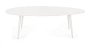 Aluminium Oval White Tabelle 120x75 cm