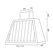 Kapuze aufstrebende Garage Holzhunde Dogato in silbernen Edelstahl 110 cm