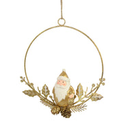 Santa Claus Metal Ghiranda Gold CM16X16X3