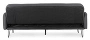 Drei -Seerer -Sofa Bett in schwarzem Stoff Bridjet 200x82x H81 cm
