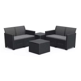 Keter -Set 2 Sofas + 2 Behältertische Tabellen