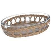 Ovale Backpulver 26x18 cm Netz in transparentem Glas