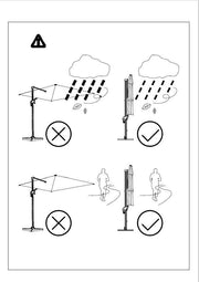 Aluminiumschirm mit 4x4 m weißer Seitenstange