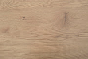 Weißer Holztisch und natürlicher Stahl 180x90 cm
