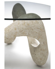 Transparent-Bege-Tabelle 100 cm x 100 cm H. 42,5 cm