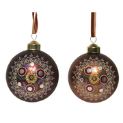 Absortierter Weihnachtsball Hellbraun-Dark-Brown Ø8 cm