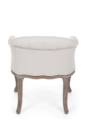 Klassiker Holzstuhl und natürliche Stoffdiva