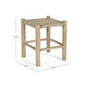 Outdoorhocker in Holz -Holz Teaklampe 38x38x H45 cm