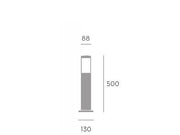 Outdoor -Lampe im Aluminium mit Opal -Lautsprecher - maximal 180 mm Höhe, max. 60 -mm -Durchmesser, IP65 Corten