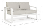 Zwei -Seerer -Außensofa weißer Merrigan 134x78x H84 cm