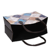 Rechteckiger Marokko Blue Eco -Lederhalter CM33.5x15.5H25.5