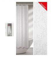 Duschvorhang mit geometrischen Zweigen mit Stoff, misst 240 x 200 cm.