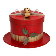 Rote Metallbox Runde Hut Cmø29h20.5