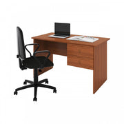 Tiffany Desk Ancient Walnut mit zwei Schubladen H.76x119x64