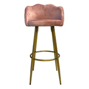 Orel Pink Samthocker mit goldenen braunen Beinen eleganter und komfortables undurchsichtiges Design
