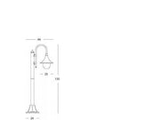 Outdoor -Lampe im sterben -cast -Aluminium mit transparentem Lautsprecher - max. 150 mm Höhe - max. 60 W Strom