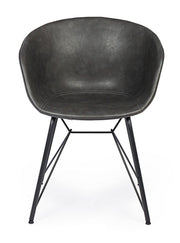 Vintage Chair Eco -Leder Anthrazit Warhol