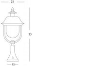Aluminiumpfahl mit Kupferdach und transparentem Diffusorgrau