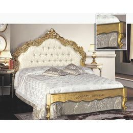 Holzbett mit Kopfteil und geschnitztem Fußteil 172x200xh.170 cm