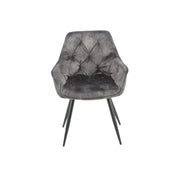 Senna Senna Velvet Grey Chair mit moderner Schwarzmetallstruktur