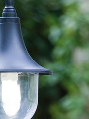 Testa-palo in transparenten thermoplastischen, 60 mm Durchmesser, maximale Höhe 150 mm Lampe, IP43 Schwarz