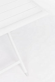 Outdoor -Tischfaltung in weißem Aluminium Elin 70x70x H71 cm