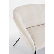 Weißer Samtstahlsofa Aiko Velvet 142 x 80 x 75 cm