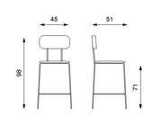 4x Polypropylenhocker mit weißem Sitz