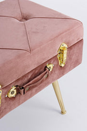 Stuhl mit Behälter in antiker rosa Samt Polina 50x34x H42 cm