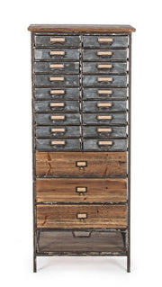 Boarding -Schublade in Stahl und Holz 129,5 Stunden cm