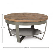 Holztisch und industrielles Stahl CM Ø65X34H