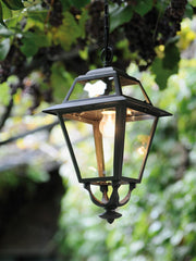 Outdoor -Lampe im sterben -cast -Aluminium mit Graphit transparenten Glaslautsprechern