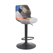 Imalia -Stuhl im verstellbaren Patchwork -Stoff, schwarzes Metallbein 106x40x50 cm