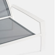 3 Gartenstücke Set Metal Bianco Metal Lounge