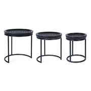 Set 3 Tische Kirtan Design Schwarz