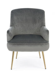 Clelia Grey Velvet Effekt grauer Sessel