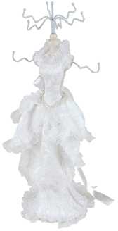 Langes weißes Kleid Ca-5233 cm. 15 x 10 h 37