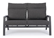 2 -seerer -Sofa mit Liegerkissen mit Anthrazit -Kledi -Kissen