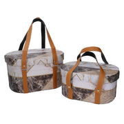 Ertopelle Box mit Griffen 1-2 Oval Marmor CM35.5x26H20