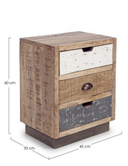 Vintage Room -Nachttisch 3 Schubladen