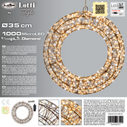 3D -braune Krone Ø35 cm 1000 mikroliert blassiges Weiß