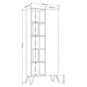 Jedda Rovere Library mit Anthrazit Anta L 80,6 x P 29,6 x H 191 cm