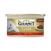 Gourmet Gold Doppelfreude mit Rindfleisch und nasse Hühnerkatze Gr. 85
