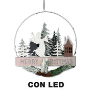 Ghirlanda Metall Wood Wood Angel LED Grüne Wasser CM24X3.5x40.5