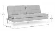 3 Sitzerbett -Sofa Leon Hellgrau im Stoff L190 cm