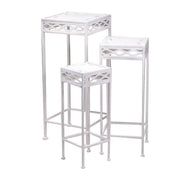 Weiße Metallsäule Pinsel 1-3 Quadratische CM29X29H70